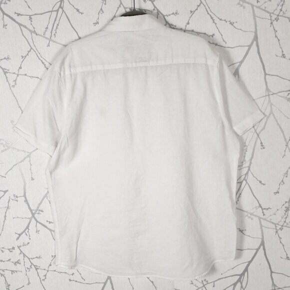 Tenth Ocean White Washable Linen Cotton Blend Shirt - Picture 3 of 6